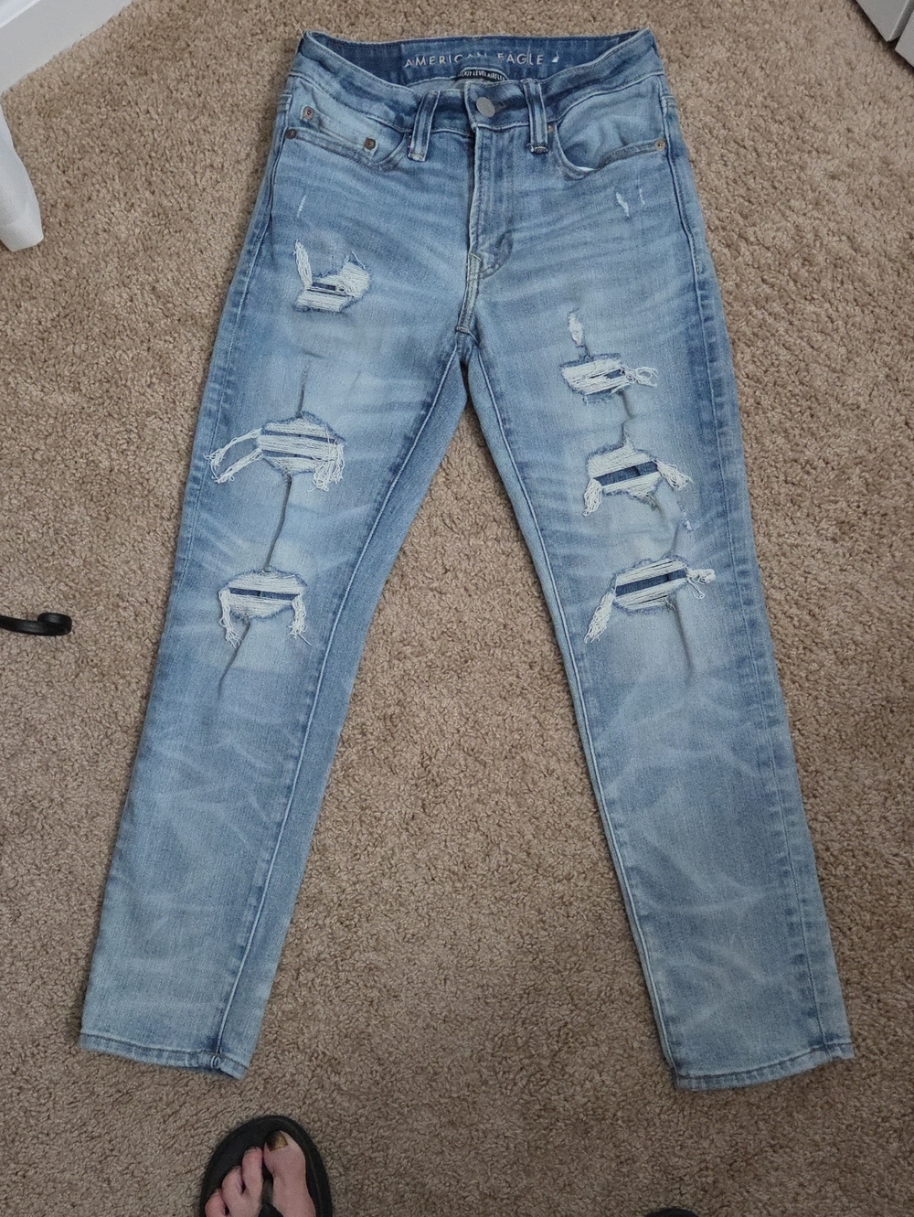American Eagle Outfitters Light Blue Ripped Skinny Jeans